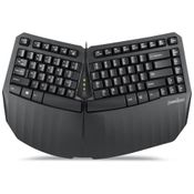 Teclado Ergonômico Dividido com Fio Recarregável Reduz a Tensão das Mãos, PERIXX 11798, Preto