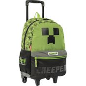 Mochila de Rodinhas Sestini Minecraft M Plus Creeper Colorido