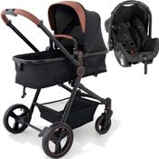 Carrinho de Bebe Moises com Bebe Conforto Galzerano Ivy Black