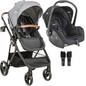 Carrinho de Bebe Moises com Bebe Conforto Kiddo Cosmos Grafite