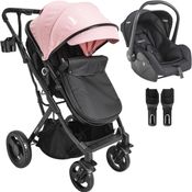 Carrinho de Bebe Kiddo Vox II Travel System Bebe Conforto Rosa