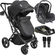 Carrinho de Bebe Kiddo Vox II com Bebe Conforto e Base Preto