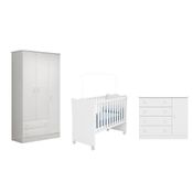 Quarto Infantil Roupeiro Berço Cômoda Branco