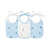 Kit Babador Felpudo Estampado Azul 25x19cm 3 Pçs Papi