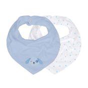 Kit Babador Bandana Bebê Com 2 Pçs Cachorrinho Azul Papi