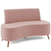 Sofá Chaise Living 2 Lugares 160cm Para Sala Cayman K01 Veludo Rosê - Lyam Decor