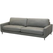 Sofá 3 Lugares Para Sala Living Industrial 270cm Ávila L06 Couro Cinza Claro - Lyam Decor