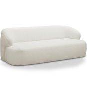 Sofá 2 Lugares Curvo Orgânico Para Sala Living 150cm Barolo L06 Bouclê Off White - Lyam Decor