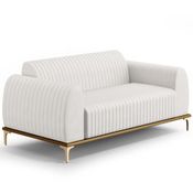 Sofá 150cm 2 Lugares Base Gold Molino D06 PU C-12 Branco - Mpozenato