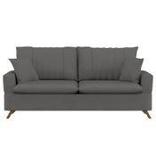 Sofá 160cm 2 Lugares com Almofadas Pés Curvos Veras Suede D05 Cinza - Mpozenato