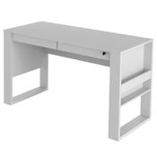 Mesa Para Computador Escrivaninha 2 Gavetas ME4144 Branco - Tecno Mobili