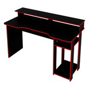 Mesa Para Computador Gamer Me4153 Preto Com Vermelho Tecno