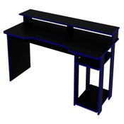 Mesa Para Computador Gamer Me4153 Preto Azul Preto Azul