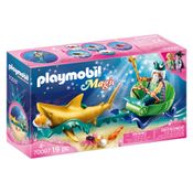 Playmobil - Rei Do Mar Com Carruagem De Tubarão - Magic - 70097