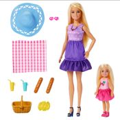 Boneca com Acessórios - Barbie Malibu - Barbie e Chelsea - Piquenique - Mattel