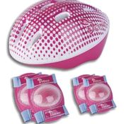 Kit Capacete Infantil com Joelheiras e Cotoveleiras - Rosa - FCB-09R - Fenix