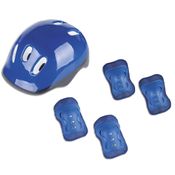 Kit Capacete Infantil  com Joelheiras e Cotoveleiras - Azul - KCP02A - Fenix