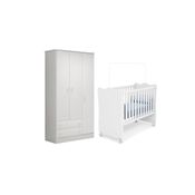 Guarda Roupa 3 Portas E 2 Gavetas E Berço Branco