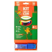 Kit Escolar Completo Estojo com 18 Peças para Pintura e Escrita