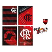 Kit 4 Caderno Universitario 80 Folhas Foroni Flamengo Mengão