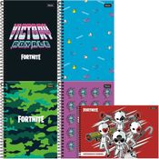 Kit 4 Cadernos Espiral Fortnite 96fls + 1 Desenho - Foroni