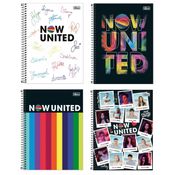 Kit 4 Cadernos Now United Espiral 80fls Tilibra