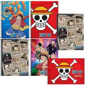 Kit 5 Caderno Espiral One Piece + 1 Desenho 80 Fls - Tilibra