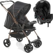 Carrinho de Bebe Galzerano Milano Bebe Conforto Preto Cobre