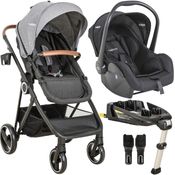 Carrinho Bebe Kiddo Cosmos Bebe Conforto Base Isofix Grafite