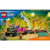Conjunto caminhão acrobático e anel de fogo City Lego 60357