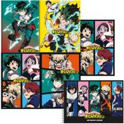 Kit 5 Caderno Brochurão My Hero Academia + 1 Caderno Desenho