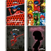 Kit 4 Cadernos Espiral Miraculous Ladybug 80fls - Jandaia