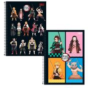 Kit 2 Cadernos Espiral Demon Slayer  80 FolhasTilibra
