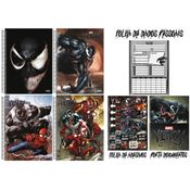 Kit 5 Cadernos Venom Espiral 80fls 1 Materia - São Domingos