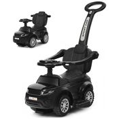 Carrinho de Passeio Infantil 3 em 1 com Buzina, Música, Luz e Proteção de Braço para Crianças de 1 a 3 Anos, Costzon, Preto