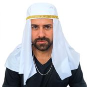 Turbante Arabe Masculino Branco de Luxo pra Fantasia de Carnaval