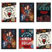 Kit 6 Cadernos Stranger Things Mundo Invertido 80fls 1 matéria