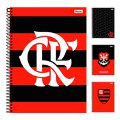 Caderno Flamengo Espiral 80 Folhas Foroni Mengão