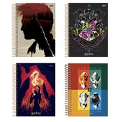 Kit 4 Cadernos Harry Potter Espiral 96Fls Jandaia - Sortido