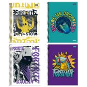 Kit 5 Cadernos Fortnite Espiral Capa Dura 96 Fls Fortnite