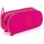 Estojo Escolar Grande Unissex Com 3 Bolsos Divisórias Para Lápis e Caneta Hidrocor PINK