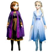 Kit Bonecas Grandes Anna e Elsa da Frozen 55cm Original Baby Brink