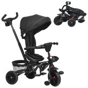 Triciclo Infantil para Passeio com Assento Ajustável 7 Estágios, Idade Recomendada 1 a 5 Anos, BABY JOY, Azul