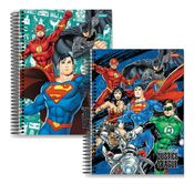 Kit 2 Caderno Liga da Justiça Espiral 80Fls Heróis DC Original