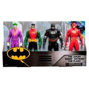 4 Bonecos Coringa, Robin, Batman E Flash De 15Cm - Batman Dc