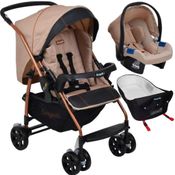 Carrinho com Bebe Conforto e Ninho Burigotto Rio K Mon Amour