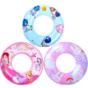 3 Boias de Cintura Infantil para Meninas 80cm Diâmetro Suporta até 50kg