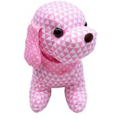 Pelúcia Cachorro de Pano Trinâgulo Rosa 29cm