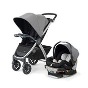 Carrinho de Bebê 3 em 1 com Cadeira para Carro KeyFit 30 Chicco Bravo, Cinza e Preto
