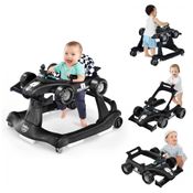 Andador Infantil Interativo 4 em 1 com Sons, Luzes e Atividades, Baby Joy, Vermelho